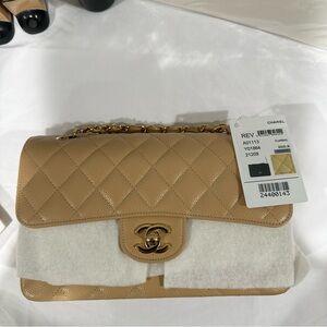 Chanel Classic Beige Caviar with Gold Small BRAND NEW